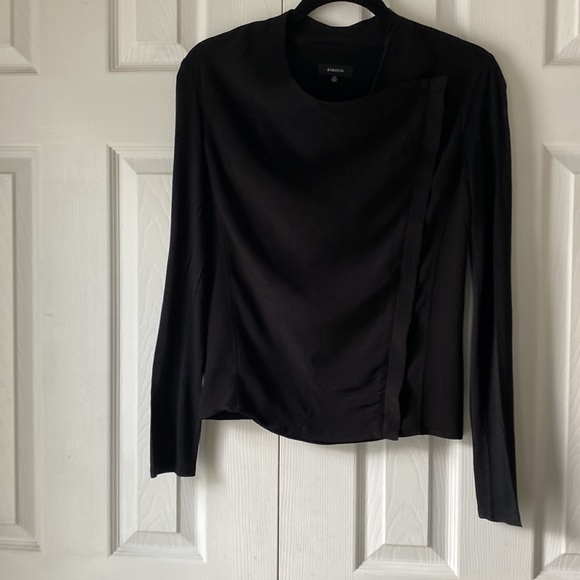 Babaton long sleeved viscose zipper front blouse Jacket Top. Black Size XS - Picture 2 of 4